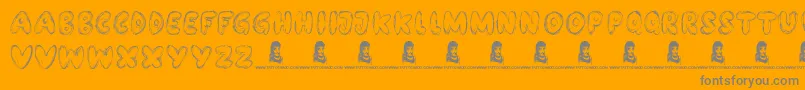 BubbleBash-Schriftart – Graue Schriften auf orangefarbenem Hintergrund