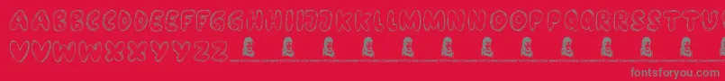 BubbleBash-Schriftart – Graue Schriften auf rotem Hintergrund
