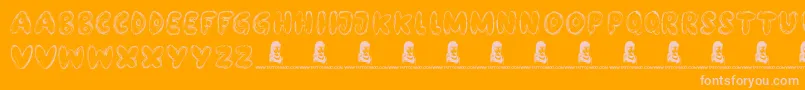 BubbleBash-Schriftart – Rosa Schriften auf orangefarbenem Hintergrund