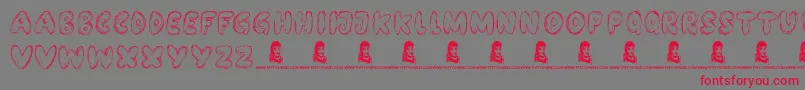BubbleBash-Schriftart – Rote Schriften auf grauem Hintergrund