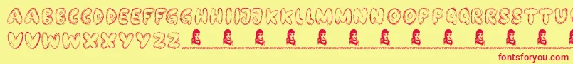 fuente BubbleBash – Fuentes Rojas Sobre Fondo Amarillo
