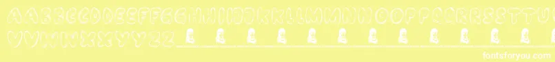 BubbleBash Font – White Fonts on Yellow Background