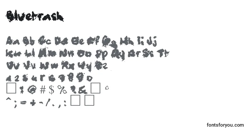 Schriftart Bluetrash – Alphabet, Zahlen, spezielle Symbole