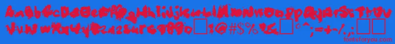 Bluetrash Font – Red Fonts on Blue Background