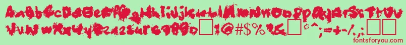 Bluetrash Font – Red Fonts on Green Background