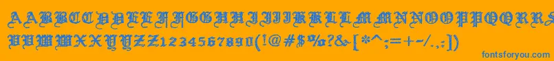 ScrewDsg Font – Blue Fonts on Orange Background