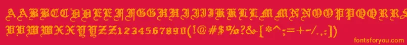 フォントScrewDsg – 赤い背景にオレンジの文字
