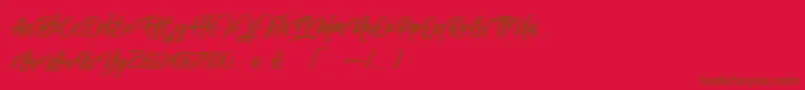 MovingSkate-Schriftart – Braune Schriften auf rotem Hintergrund