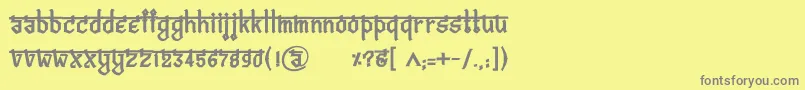 フォントBitlingvedasBold – 黄色の背景に灰色の文字