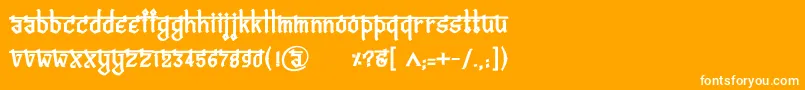 Шрифт BitlingvedasBold – белые шрифты на оранжевом фоне