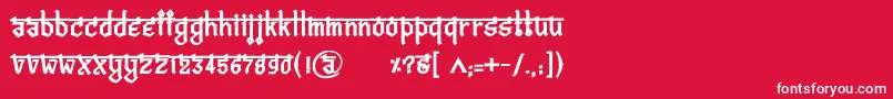 フォントBitlingvedasBold – 赤い背景に白い文字