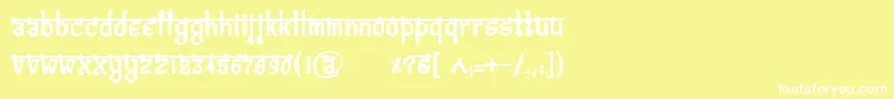 フォントBitlingvedasBold – 黄色い背景に白い文字