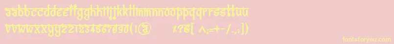 BitlingvedasBold Font – Yellow Fonts on Pink Background