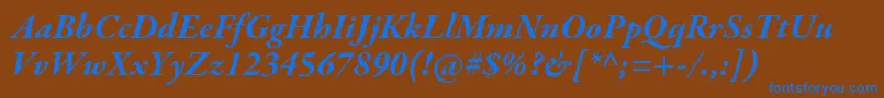 GaramondpremrproBdit Font – Blue Fonts on Brown Background