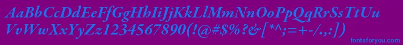 GaramondpremrproBdit Font – Blue Fonts on Purple Background