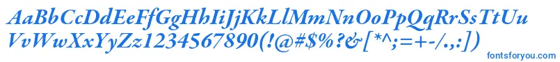 GaramondpremrproBdit Font – Blue Fonts on White Background