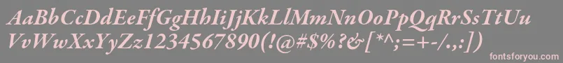 GaramondpremrproBdit Font – Pink Fonts on Gray Background