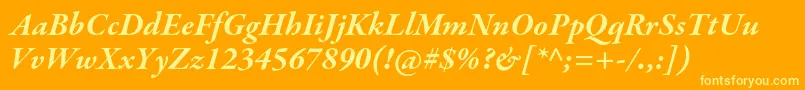 GaramondpremrproBdit Font – Yellow Fonts on Orange Background