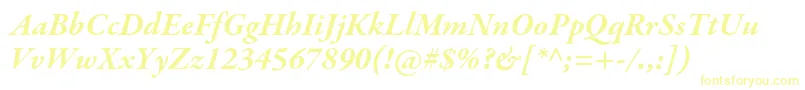 GaramondpremrproBdit Font – Yellow Fonts on White Background