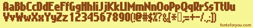 Gimenell Font – Brown Fonts on Yellow Background