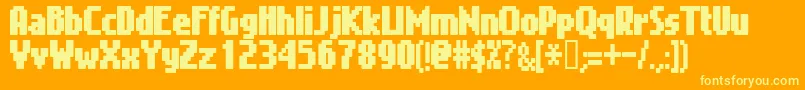 Gimenell Font – Yellow Fonts on Orange Background