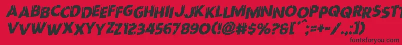 Шрифт Redundeadstaggeredrotal – чёрные шрифты на красном фоне