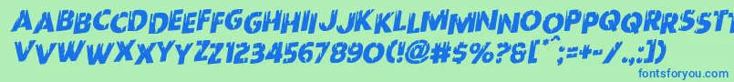 Redundeadstaggeredrotal Font – Blue Fonts on Green Background