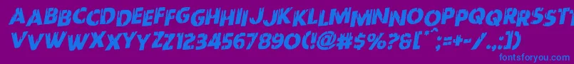 Redundeadstaggeredrotal Font – Blue Fonts on Purple Background