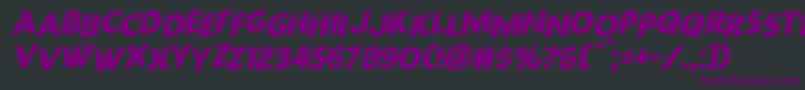 Redundeadstaggeredrotal-fontti – violetit fontit mustalla taustalla