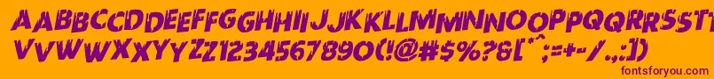 Redundeadstaggeredrotal Font – Purple Fonts on Orange Background