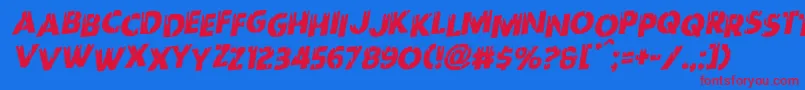 Шрифт Redundeadstaggeredrotal – красные шрифты на синем фоне