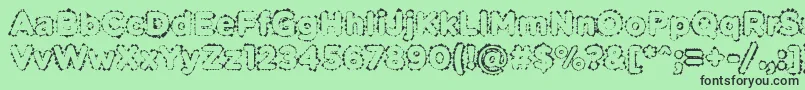 フォントPabellonaBDuplex – 緑の背景に黒い文字
