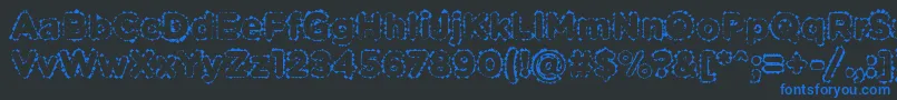 フォントPabellonaBDuplex – 黒い背景に青い文字