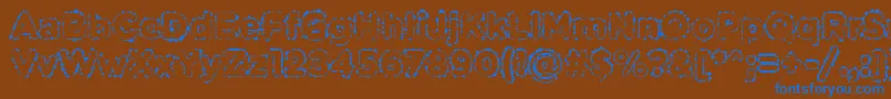 フォントPabellonaBDuplex – 茶色の背景に青い文字