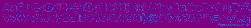 PabellonaBDuplex-Schriftart – Blaue Schriften auf violettem Hintergrund