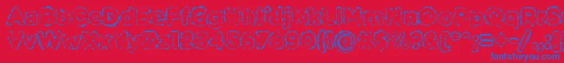 PabellonaBDuplex-Schriftart – Blaue Schriften auf rotem Hintergrund