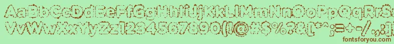 Шрифт PabellonaBDuplex – коричневые шрифты на зелёном фоне