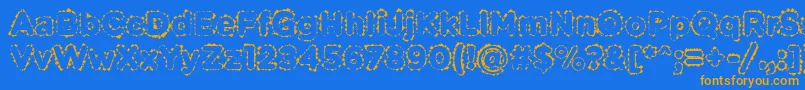 フォントPabellonaBDuplex – オレンジ色の文字が青い背景にあります。