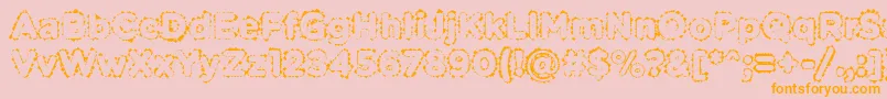 Fonte PabellonaBDuplex – fontes laranjas em um fundo rosa