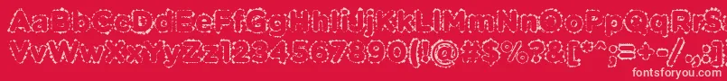PabellonaBDuplex-fontti – vaaleanpunaiset fontit punaisella taustalla