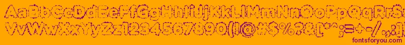 Czcionka PabellonaBDuplex – fioletowe czcionki na pomarańczowym tle