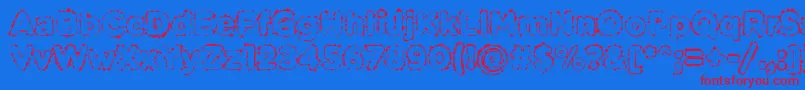 PabellonaBDuplex Font – Red Fonts on Blue Background