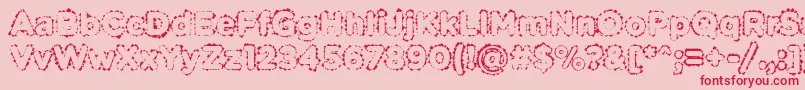 Czcionka PabellonaBDuplex – czerwone czcionki na różowym tle