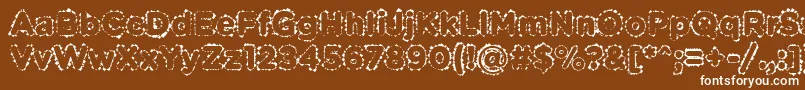 PabellonaBDuplex-fontti – valkoiset fontit ruskealla taustalla