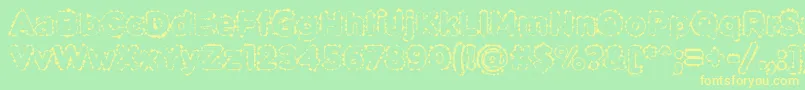 PabellonaBDuplex-fontti – keltaiset fontit vihreällä taustalla