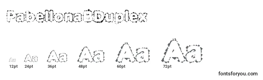 PabellonaBDuplex Font Sizes