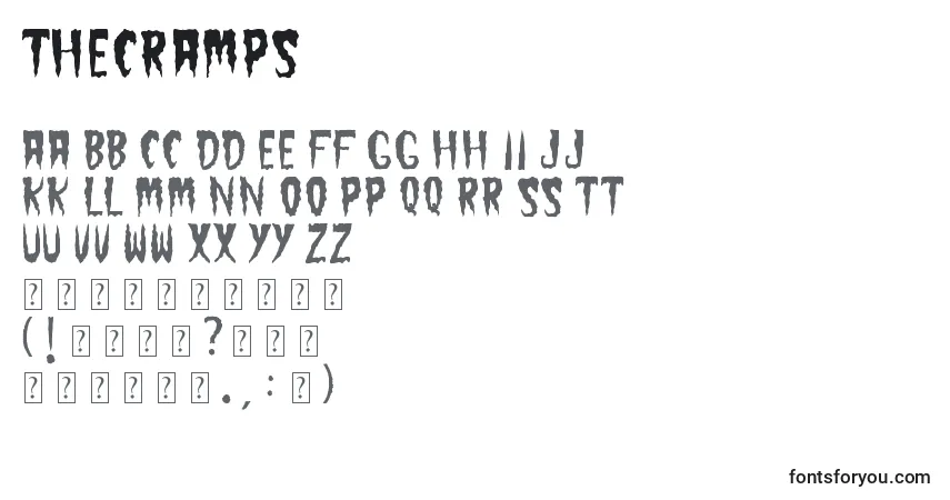 Schriftart TheCramps – Alphabet, Zahlen, spezielle Symbole