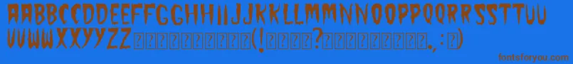 TheCramps Font – Brown Fonts on Blue Background