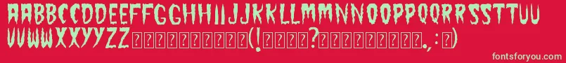 TheCramps Font – Green Fonts on Red Background