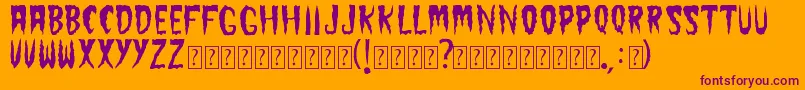 TheCramps Font – Purple Fonts on Orange Background